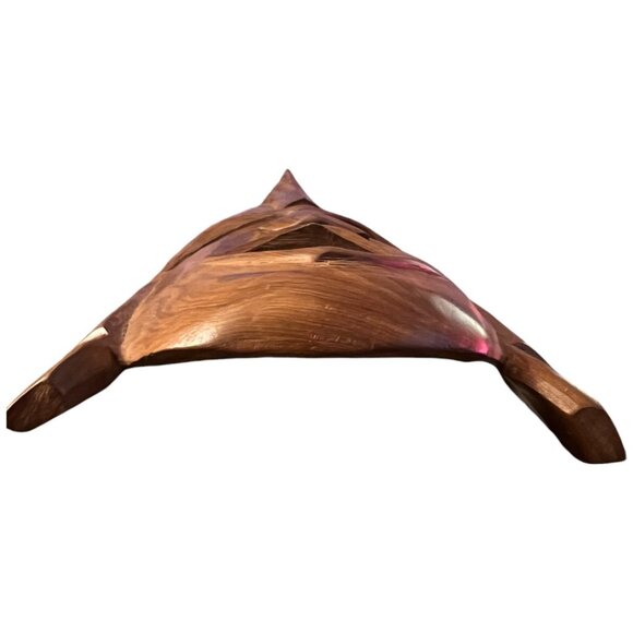 Vtg AFRICAN Hand-Carved Solid Wood Mask Tribal Art 13" high x 7" wide x 3.5 deep - Picture 8 of 12